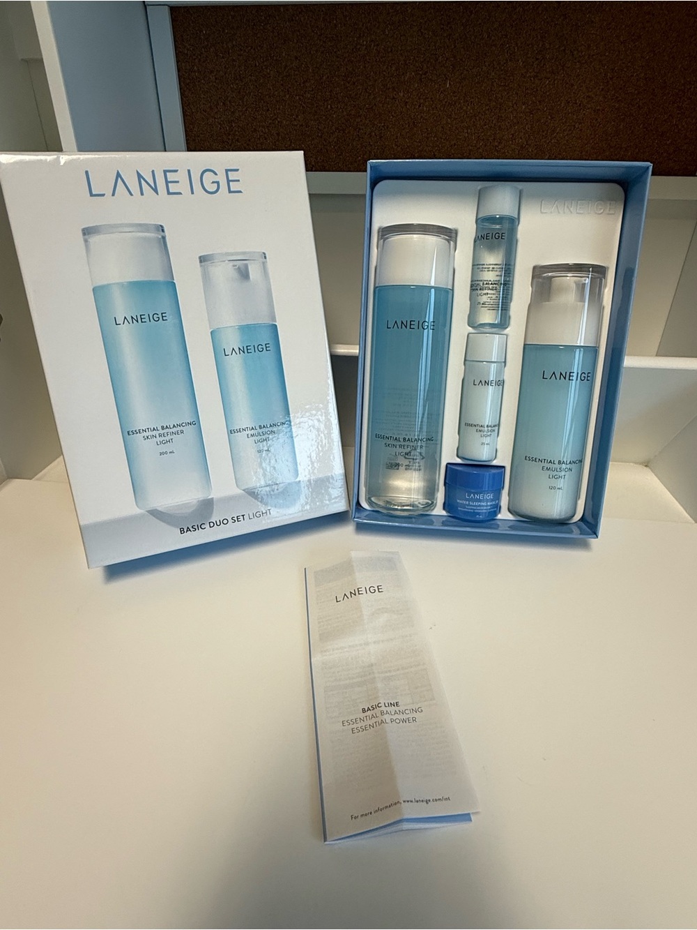 LANEIGE Essential Balancing Duo Set Light- 5 Pieces, NEW in Box